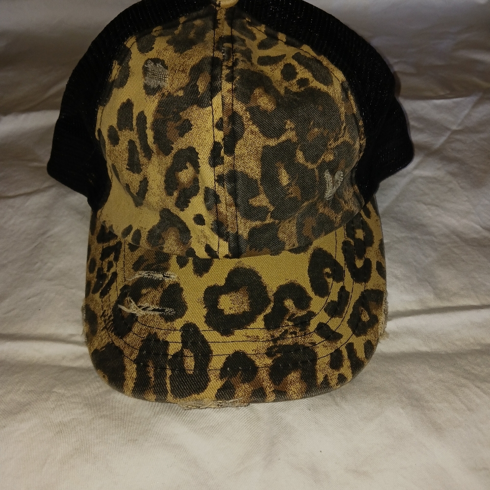 Leopard Ponytail Hat